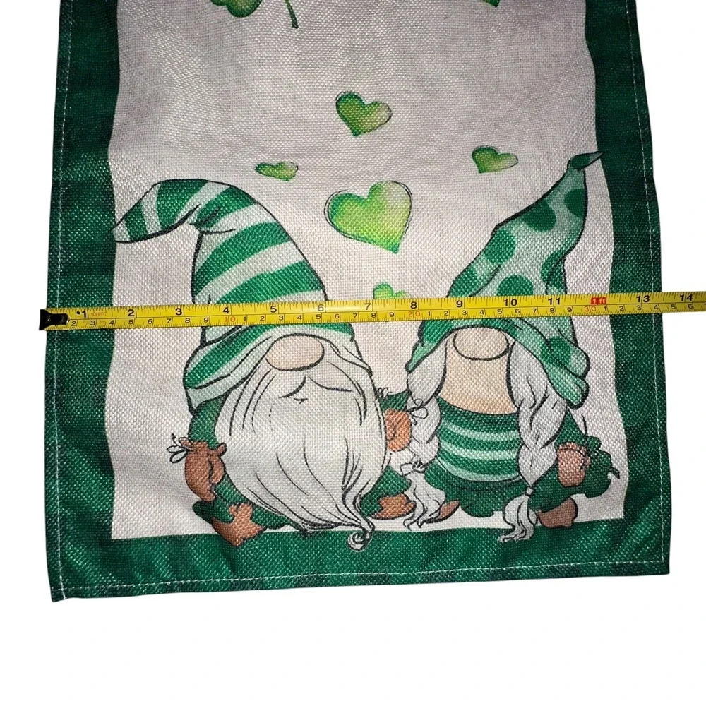 St Patricks Day Gnome‎ Heart Clover Irish Green Table Runner 13